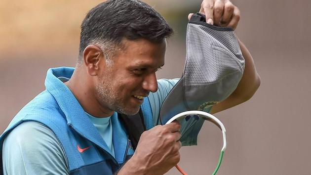 India A cricket coach Rahul Dravid returns to pavilion during a practice session ahead of the first test match against South Africa A.(PTI)