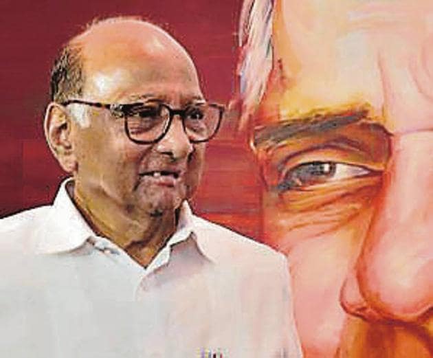 NCP cief Sharad Pawar also reacted to Rashtriya Swayamsevak Sangh (RSS) chief Mohan Bhagwat’s statements on the construction of the Ram temple in Ayodhya, saying that Muslims and Christians are part of this country and have equal rights.(Anshuman Poyrekar/HT)