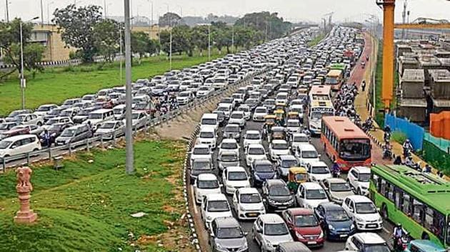 The traffic movement on the corridor was analysed by SPA as part of a study on traffic behaviour at merging sections.(HT FILE PHOTO)