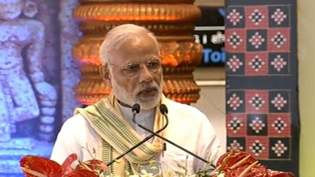 The prime minister, who arrived in Bhubaneswar earlier on Saturday, addressed the public at an event in Talcher after inaugurating the Talcher Fertilizer Plant. (BJP Photo) The prime minister, who arrived in Bhubaneswar earlier on Saturday, addressed the public at an event in Talcher after inaugurating the Talcher Fertilizer Plant. (BJP Photo)