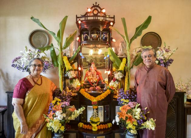 The Malvis were among the first families in the city to celebrate Ganeshotsav in 1893, when freedom fighter Bal Gangadhar Tilak organised the first Ganeshotsav in the city.(Kunal Patil/HT Photo)