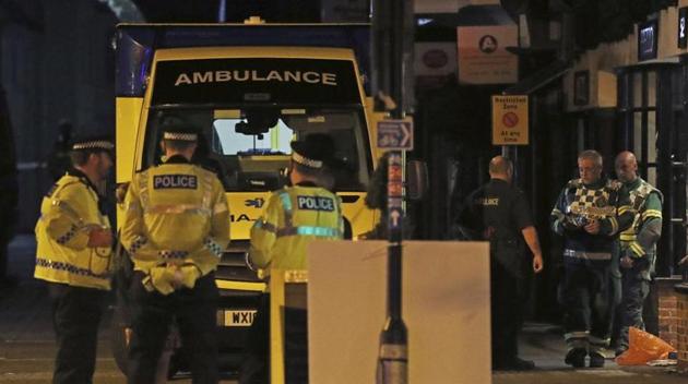 Emergency services personnel stage outside Prezzo restaurant on Sunday, September 16, 2018, in Salisbury, United Kingdom, where police closed streets as a "precautionary measure" after two people were taken ill from the restaurant, amid heightened tensions after the Novichok poisonings earlier in the year.(AP Photo) Emergency services personnel stage outside Prezzo restaurant on Sunday, September 16, 2018, in Salisbury, United Kingdom, where police closed streets as a "precautionary measure" after two people were taken ill from the restaurant, amid heightened tensions after the Novichok poisonings earlier in the year.(AP Photo)