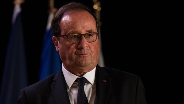 Former French president François Hollande addresses a conference in Montreal.(AFP File Photo)