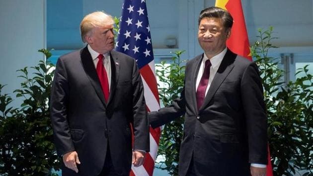 US President Donald Trump and Chinese President Xi Jinping meet on the sidelines of the G20 Summit in Hamburg, Germany, July 8, 2017.