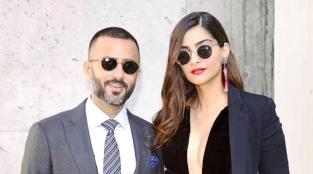 Sonam Kapoor and Anand Ahuja didn’t leave each other’s side at Giorgio Armani’s spring/ summer 2019 show at Milan Fashion Week. (Instagram)