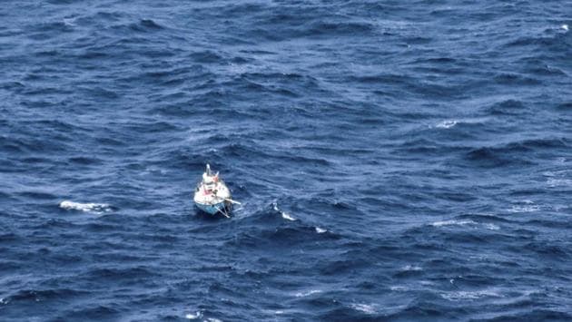 The distressed yacht, Thuriya, with Commander Abhilash Tomy of the Indian Navy on board, floats in the southern Indian Ocean. Tomy was injured and his boat wrecked in a massive storm while on his second circumnavigation of the globe. He was later rescued by a French naval vessel on Monday. (AP / AMSA) The distressed yacht, Thuriya, with Commander Abhilash Tomy of the Indian Navy on board, floats in the southern Indian Ocean. Tomy was injured and his boat wrecked in a massive storm while on his second circumnavigation of the globe. He was later rescued by a French naval vessel on Monday. (AP / AMSA)