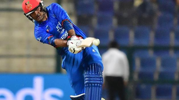 Afghanistan batsman Mohammad Nabi plays a shot during the one day international (ODI) Asia Cup. (AFP)