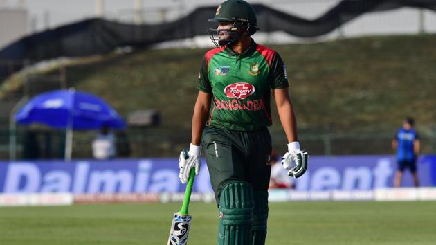 Bangladesh batsman Shakib Al Hasan leaves the field after being dismissed during the one day international (ODI) Asia Cup cricket match between Afghanistan and Bangladesh at The Sheikh Zayed Stadium in Abu Dhabi on September 23, 2018. (Photo by GIUSEPPE CACACE / AFP) (AFP)