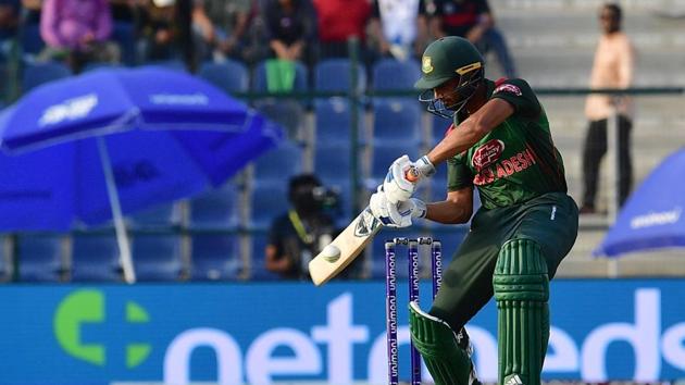 Bangladesh batsman Imrul Kayes plays a shot during the one day international (ODI) Asia Cup cricket match between Afghanistan and Bangladesh at The Sheikh Zayed Stadium in Abu Dhabi on September 23, 2018. (Photo by GIUSEPPE CACACE / AFP) (AFP)