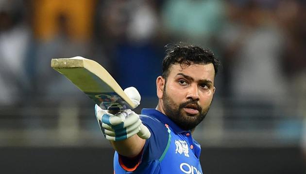 Indian cricket team captain Rohit Sharma celebrates after scoring a century (100 runs) during the one day international (ODI) Asia Cup cricket match between Pakistan and India at the Dubai International Cricket Stadium (AFP) Indian cricket team captain Rohit Sharma celebrates after scoring a century (100 runs) during the one day international (ODI) Asia Cup cricket match between Pakistan and India at the Dubai International Cricket Stadium (AFP)