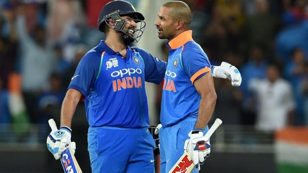 Rohit Sharma and Shikhar Dhawan added 210 runs for the opening wicket. (AFP) Rohit Sharma and Shikhar Dhawan added 210 runs for the opening wicket. (AFP)