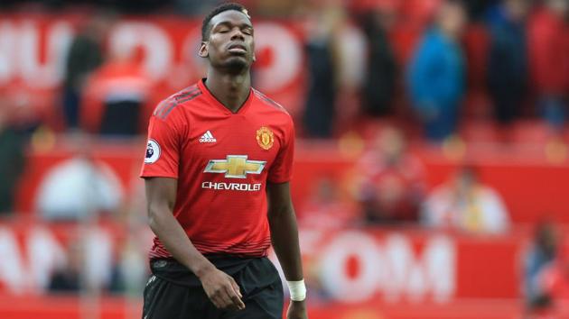 Manchester United's French midfielder Paul Pogba reacts as he leaves the pitch after the English Premier League football match between Manchester United and Wolverhampton Wanderers(AFP)