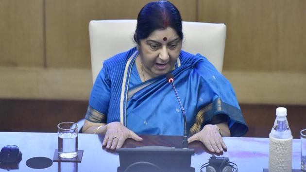 External affairs minister Sushma Swaraj attended the Global Call to Action on the World Drug Problem chaired by US President Donald Trump. (HT File Photo) External affairs minister Sushma Swaraj attended the Global Call to Action on the World Drug Problem chaired by US President Donald Trump. (HT File Photo)
