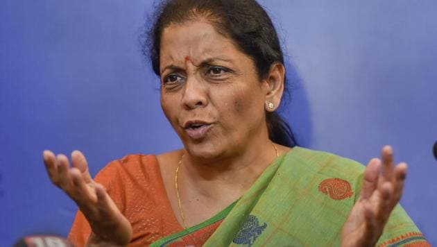 Defence minister Nirmala Sitharaman addresses a press conference, in New Delhi.(AP Photo)