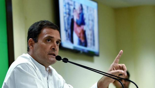 President Rahul Gandhi addresses the media on Rafale deal issue, in New Delhi, Saturday, Sep 22, 2018. (PTI) President Rahul Gandhi addresses the media on Rafale deal issue, in New Delhi, Saturday, Sep 22, 2018. (PTI)
