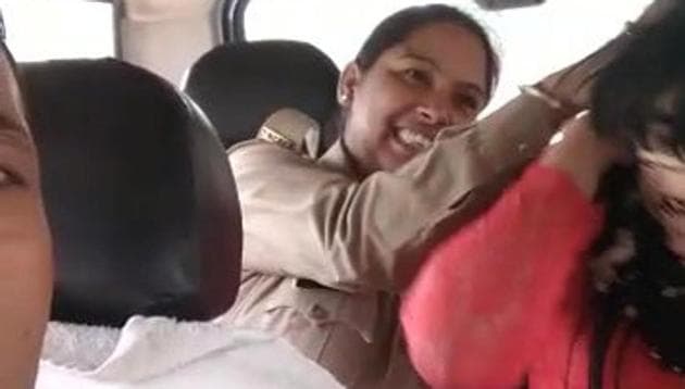 The couple was manhandled and taken to the police station on the premises of Meerut Medical College. (ANI/Twitter) The couple was manhandled and taken to the police station on the premises of Meerut Medical College. (ANI/Twitter)