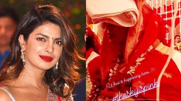 Priyanka Chopra was a vision in red at her onscreen wedding in Sky Is Pink. (Instagram)