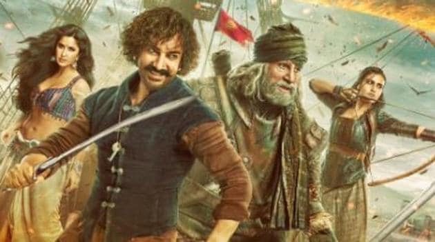 Thugs of Hindostan first poster: Aamir Khan, Katrina Kaif, Amitabh Bachchan and Fatima Sana Shaikh are in the middle of a battle.