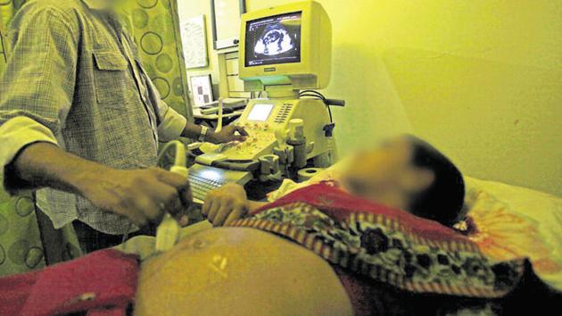 A woman getting her sonography done at Beed city, Beed district, India.(HT File Photo)