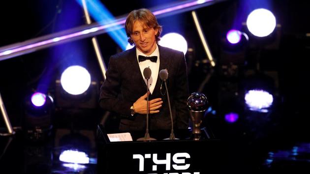 Luka Modric after winning the Best Men's Player award in London. (REUTERS) Luka Modric after winning the Best Men's Player award in London. (REUTERS)