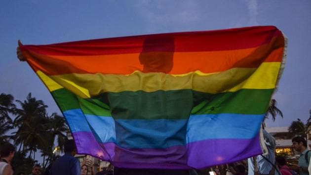 Members of LGBTQ community participate the gathering to celebrate decriminalization of consensual gay sex at Bandra in Mumbai.(HT File Photo)