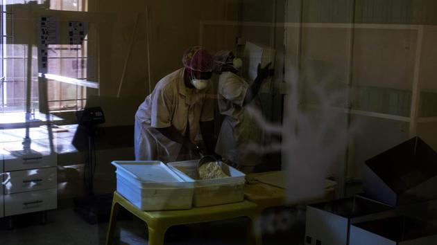 Ecoproducts employees handle the baobab powder at their lab. Venter added that rural producers will get more for what they collect if they get lucky enough as an industry to get to a point where demand exceeds supply. The demand has zoomed every year since 2013, with Europe, the US, and Canada now the biggest consumer markets. Estimates by the African Baobab Alliance show that baobab powder exports grew to 450 tonnes in 2017. (Marco Longari / AFP) Ecoproducts employees handle the baobab powder at their lab. Venter added that rural producers will get more for what they collect if they get lucky enough as an industry to get to a point where demand exceeds supply. The demand has zoomed every year since 2013, with Europe, the US, and Canada now the biggest consumer markets. Estimates by the African Baobab Alliance show that baobab powder exports grew to 450 tonnes in 2017. (Marco Longari / AFP)