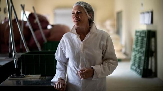 Sarah Venter, an ecologist who runs the Ecoproducts company, said the scheme rewards women for their skills and care. “They get paid a certain amount until the tree reaches three metres high and after that it will live for 1,000 years. It has a value chain where everybody benefits, including a rural person picking up something that’s already in their environment and getting an income for it,” Venter said. (Marco Longari / AFP) Sarah Venter, an ecologist who runs the Ecoproducts company, said the scheme rewards women for their skills and care. “They get paid a certain amount until the tree reaches three metres high and after that it will live for 1,000 years. It has a value chain where everybody benefits, including a rural person picking up something that’s already in their environment and getting an income for it,” Venter said. (Marco Longari / AFP)