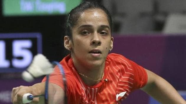 Saina Nehwal of India returns a shot to Tzuying Tai of Taiwan during their women's single semifinals badminton match at the 18th Asian Games in Jakarta, Indonesia, Monday, Aug. 27, 2018.(AP)