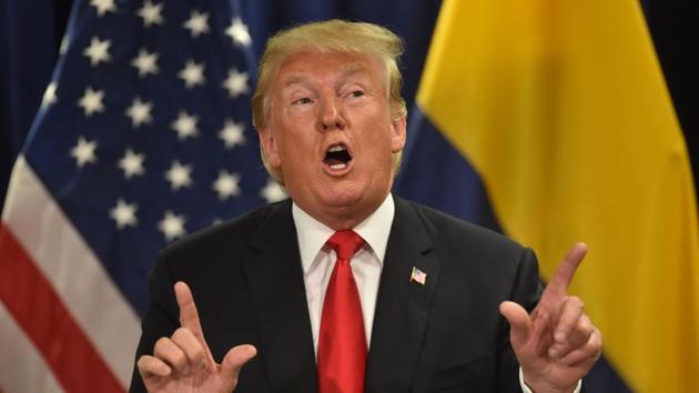 US President Donald Trump speaks during his meeting with Colombian President Iván Duque at the United Nations in New York September 25, 2018. (AFP) US President Donald Trump speaks during his meeting with Colombian President Iván Duque at the United Nations in New York September 25, 2018. (AFP)