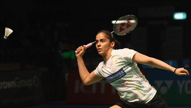 Saina Nehwal of India plays a shot as she competes in 2016 Australian Badminton Open quarterfinal match against Ratchanok Intanon of Thialand at Sydney Olympic Park Sports Centre on June 10, 2016 in Sydney, Australia.(Getty Images)