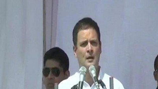 Congress president Rahul Gandhi addressing a gathering in Chitrakoot on September 27. (ANI Photo/Twitter) Congress president Rahul Gandhi addressing a gathering in Chitrakoot on September 27. (ANI Photo/Twitter)