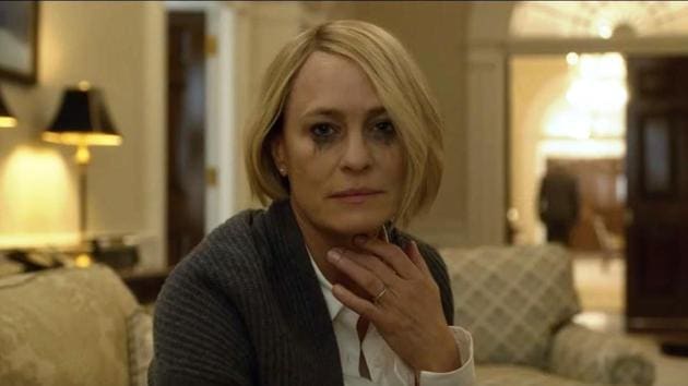 Robin Wright is talking to you in the new season of House of Cards.
