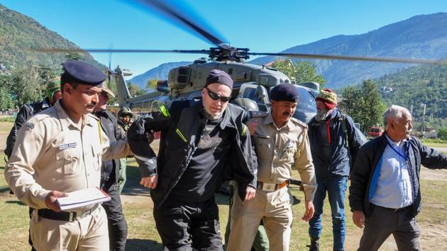 As many as 69 people, including 18 foreign nationals, were evacuated from various places in snow-bound Lahaul-Spiti district of Himachal Pradesh by Thursday afternoon. The foreigners comprised three Germans, four Danes, two Norwegians, eight Nepalese and one from Bhutan while the remaining rescued people were Indians from different parts of the country. (PTI File) As many as 69 people, including 18 foreign nationals, were evacuated from various places in snow-bound Lahaul-Spiti district of Himachal Pradesh by Thursday afternoon. The foreigners comprised three Germans, four Danes, two Norwegians, eight Nepalese and one from Bhutan while the remaining rescued people were Indians from different parts of the country. (PTI File)