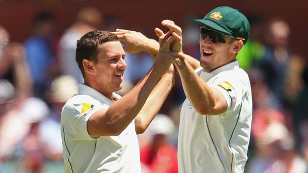 File picture of Josh Hazlewood and Mitchell Marsh(Getty Images)