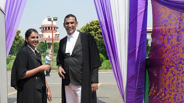 Lawyer Kaleeswaram Raj and Thulasi K Raj leave after the Supreme Court verdict on adultery law. The apex court has scrapped adultery as a criminal offence, ruling that the 19-century law that “treats a husband as the master’, is unconstitutional. “The adultery law is arbitrary and it offends the dignity of a woman,” Chief Justice of India Dipak Misra, who led the five-judge bench said. (Vijay Verma / PTI) Lawyer Kaleeswaram Raj and Thulasi K Raj leave after the Supreme Court verdict on adultery law. The apex court has scrapped adultery as a criminal offence, ruling that the 19-century law that “treats a husband as the master’, is unconstitutional. “The adultery law is arbitrary and it offends the dignity of a woman,” Chief Justice of India Dipak Misra, who led the five-judge bench said. (Vijay Verma / PTI)