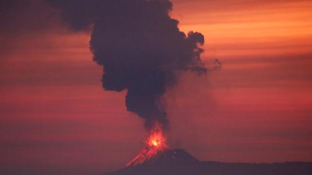 Anak Krakatau (Child of Krakatoa) volcano is seen from Japanese helicopter carrier Kaga at the Indian Ocean, off Indonesia. (Kim Kyung-Hoon / REUTERS) Anak Krakatau (Child of Krakatoa) volcano is seen from Japanese helicopter carrier Kaga at the Indian Ocean, off Indonesia. (Kim Kyung-Hoon / REUTERS)