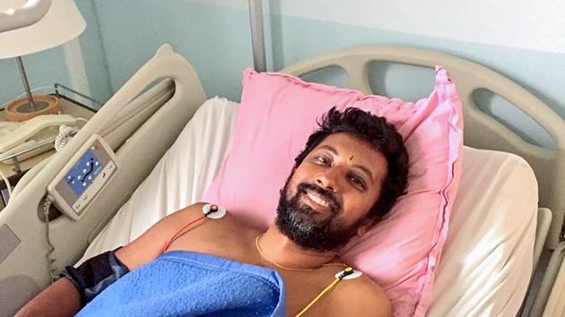 Abhilash Tomy, 39, is now recovering from a back injury he suffered while negotiating a deadly storm that left his yacht, SV Thuriya, crippled last week. He was participating in this year’s Golden Globe Race (GGR), a circumnavigation race involving solo participants, and which bars the use of modern technology. (Navy Handout / PTI) Abhilash Tomy, 39, is now recovering from a back injury he suffered while negotiating a deadly storm that left his yacht, SV Thuriya, crippled last week. He was participating in this year’s Golden Globe Race (GGR), a circumnavigation race involving solo participants, and which bars the use of modern technology. (Navy Handout / PTI)