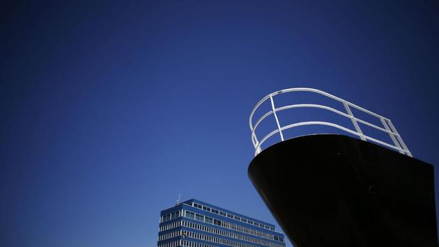 The bow of the ship ‘France’ is pictured on its display site ahead of an exhibition in Le Havre, France. (Charly Triballeau / AFP) The bow of the ship ‘France’ is pictured on its display site ahead of an exhibition in Le Havre, France. (Charly Triballeau / AFP)