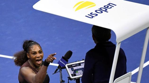FILE PHOTO: Serena Williams of the United States yells at chair umpire Carlos Ramos in the women's final against Naomi Osaka of Japan on day thirteen of the 2018 U.S. Open tennis tournament.(USA TODAY Sports)