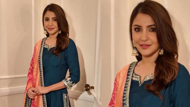 Anushka Sharma made textured traditional choices of silhouettes during Sui Dhaaga promotions.(Instagram)