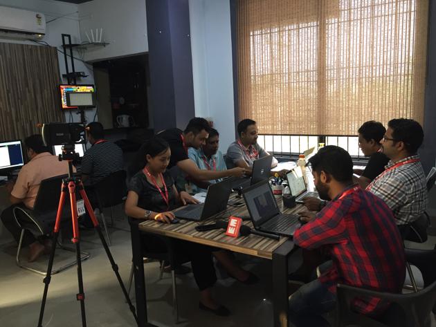 Journalists at the East Mojo newsroom in Guwahati Journalists at the East Mojo newsroom in Guwahati