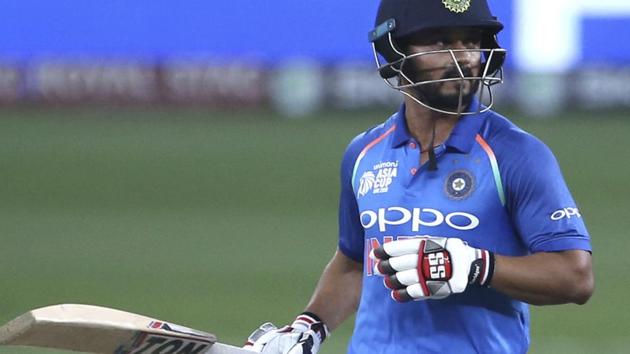 India's Kedar Jadhav limps to complete a run during the final one day international cricket match of Asia Cup between India and Bangladesh, in Dubai, United Arab Emirates. (AP) India's Kedar Jadhav limps to complete a run during the final one day international cricket match of Asia Cup between India and Bangladesh, in Dubai, United Arab Emirates. (AP)
