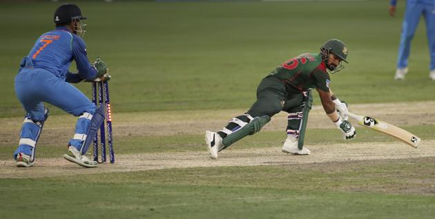 India's wicketkeeper Mahendra Singh Dhoni, left, stumps out Bangladesh's Liton Das, right, during the final one day international cricket match. (AP) India's wicketkeeper Mahendra Singh Dhoni, left, stumps out Bangladesh's Liton Das, right, during the final one day international cricket match. (AP)