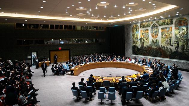 Attendees sit during a United Nations Security Council briefing with Mike Pompeo, US secretary of state, in New York, US, on September 27. (Bloomberg) Attendees sit during a United Nations Security Council briefing with Mike Pompeo, US secretary of state, in New York, US, on September 27. (Bloomberg)