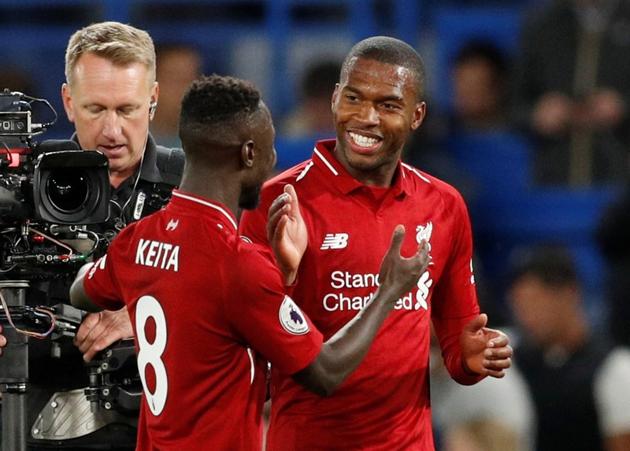 Liverpool's Daniel Sturridge celebrates after the match against Chelsea.(REUTERS)