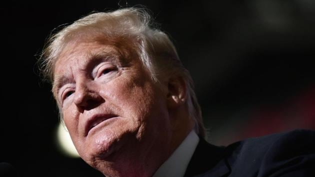 US President Donald Trump speaks during a rally at WesBanco Arena in Wheeling, West Virginia on September 29, 2018.(AFP) US President Donald Trump speaks during a rally at WesBanco Arena in Wheeling, West Virginia on September 29, 2018.(AFP)