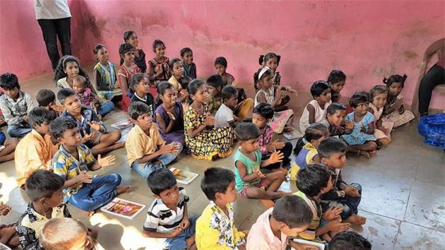 Nagindas Khandwala College started a programme to work with students at a Raigad school (HT Photo) Nagindas Khandwala College started a programme to work with students at a Raigad school (HT Photo)