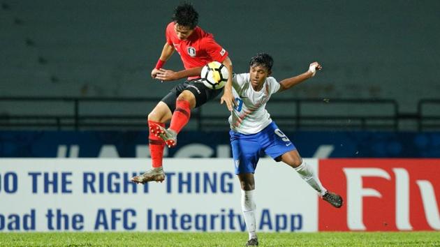 India vs South Korea Highlights, AFC U-16 Championship: South Korea defeated India in AFC U-16 Championship quarterfinals. (AIFF) India vs South Korea Highlights, AFC U-16 Championship: South Korea defeated India in AFC U-16 Championship quarterfinals. (AIFF)