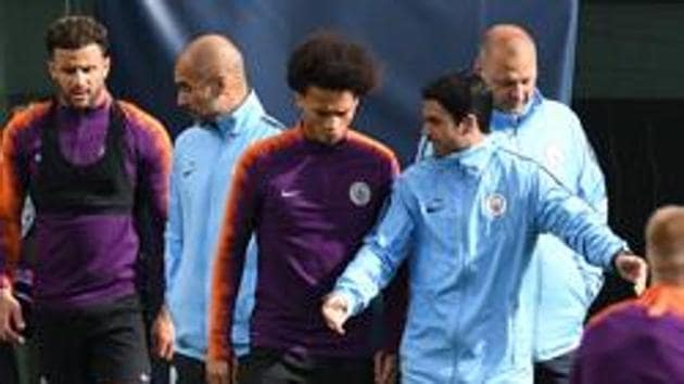 File image of Manchester City's German midfielder Leroy Sane (centre).(AFP)