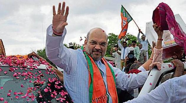 BJP chief Amit Shah’s trips to the state have infused a new energy among workers in Rajasthan, the party’s state unit chief Madan Lal Saini said. (HT FILE) BJP chief Amit Shah’s trips to the state have infused a new energy among workers in Rajasthan, the party’s state unit chief Madan Lal Saini said. (HT FILE)